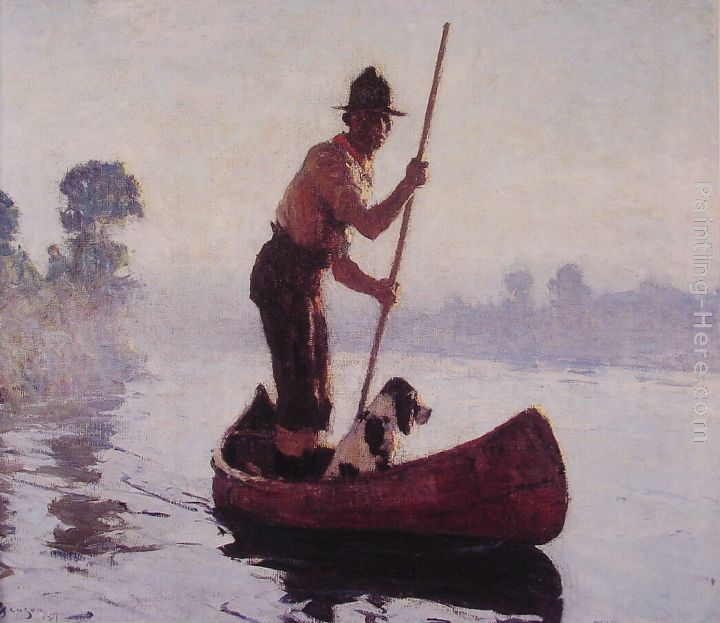 Indian Guide painting - Frank Weston Benson Indian Guide art painting